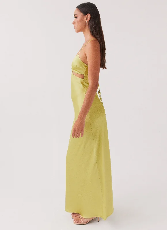 Raylie Cut Out Maxi Dress - Chartreuse