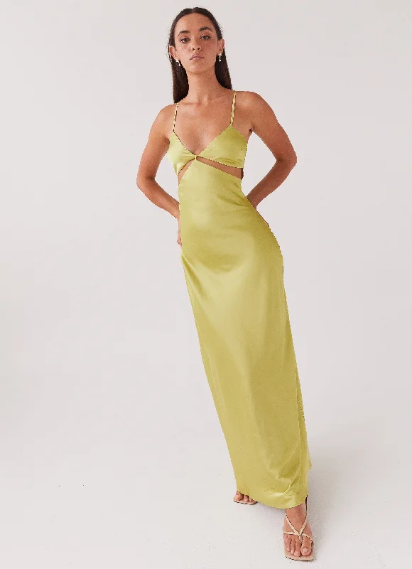 Raylie Cut Out Maxi Dress - Chartreuse