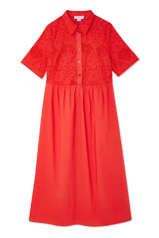 Red Palm Broderie Hayley Dress