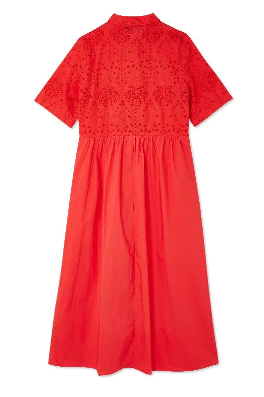 Red Palm Broderie Hayley Dress