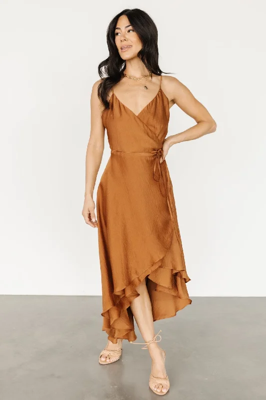 Steffi Tulip Wrap Dress | Bronze