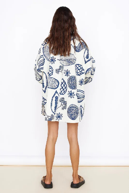 Summer Glow Shirt Dress Blue