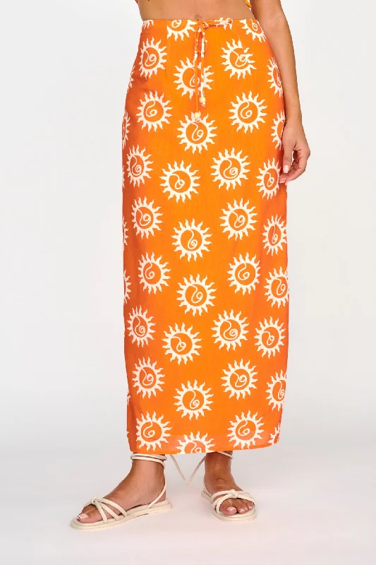 Sun Days Midi Skirt Sun Orange