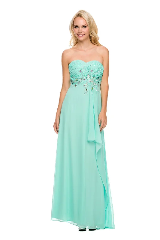 SWEETHEART CHIFFON PROM DRESS WITH BEADED BODICE 2730 BY NARIANNA