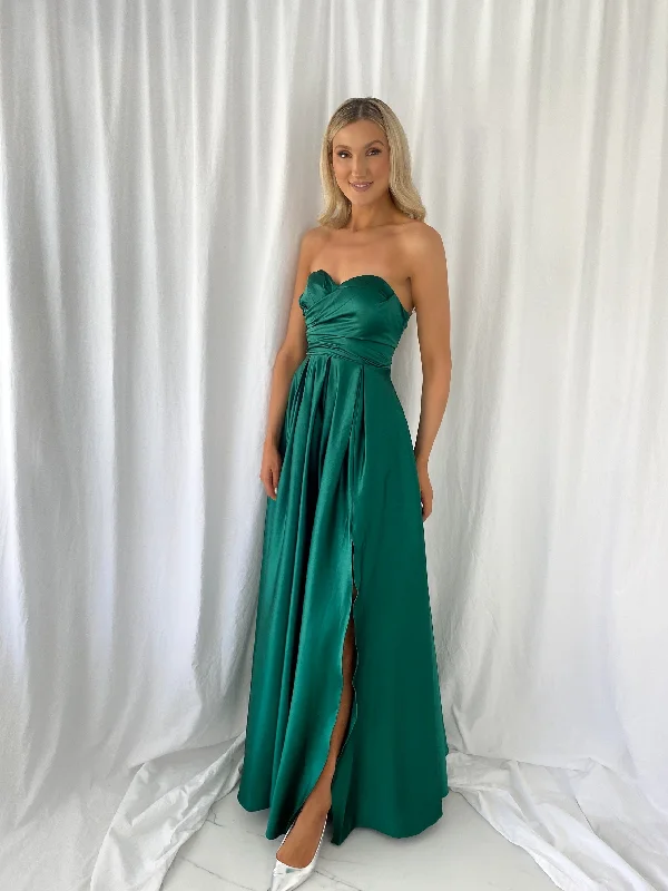 Teresa Off The Shoulder Maxi Dress - Dark Green