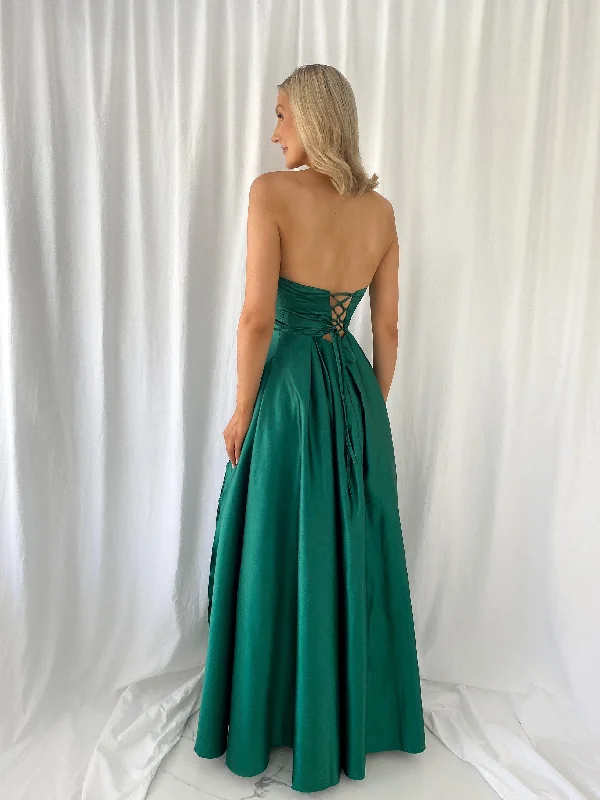 Teresa Off The Shoulder Maxi Dress - Dark Green