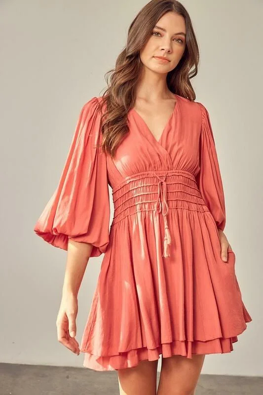 Valentina Rose Puff Sleeve Mini Dress