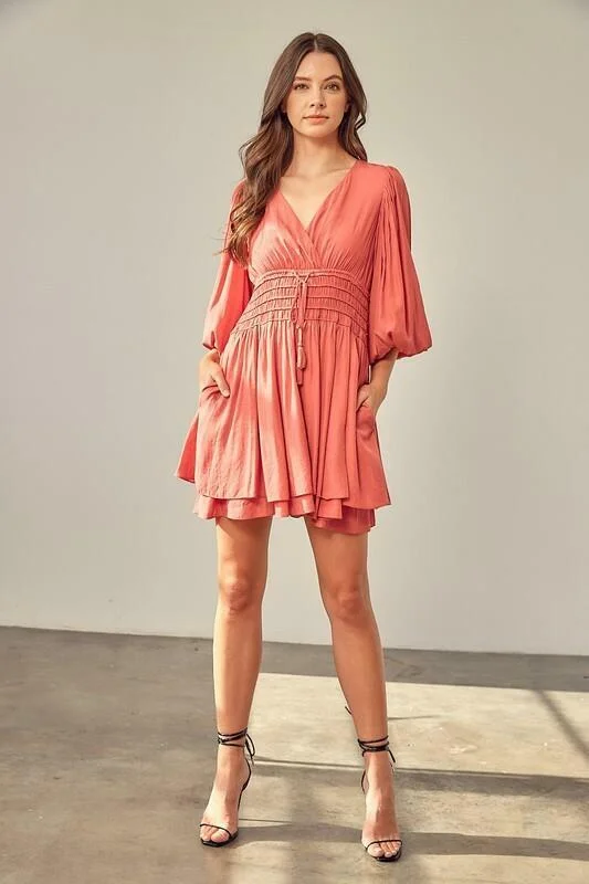 Valentina Rose Puff Sleeve Mini Dress