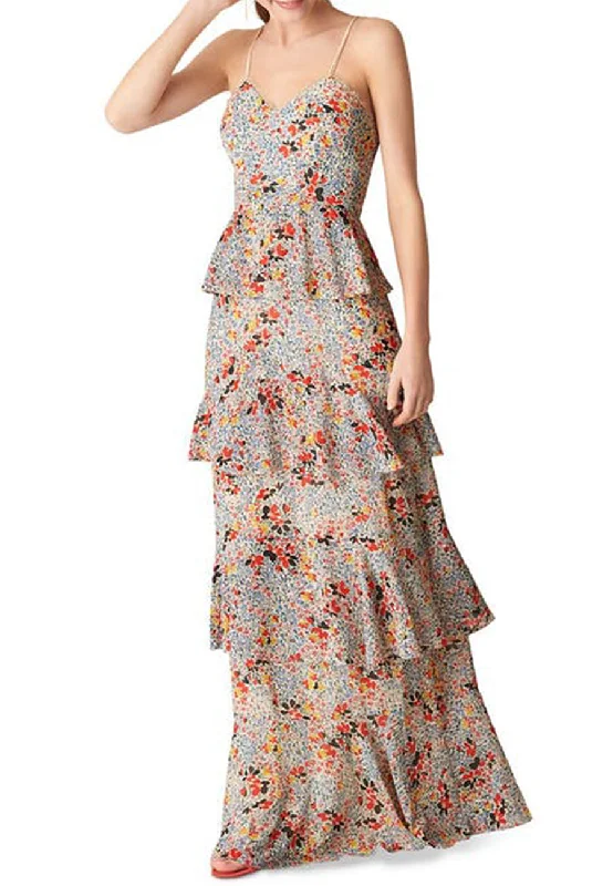 Floral Print Anette Ruffled Tier Maxi Dress