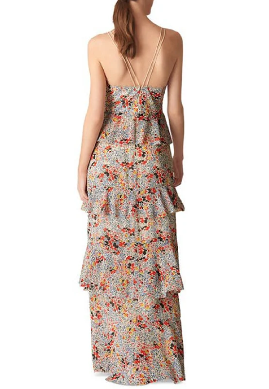 Floral Print Anette Ruffled Tier Maxi Dress