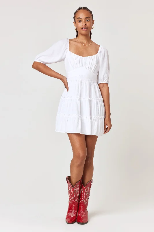 White Puff Sleeve Emma Dress