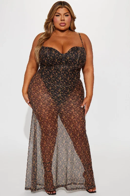 Wild Thing Mesh Maxi Dress - Black/Brown