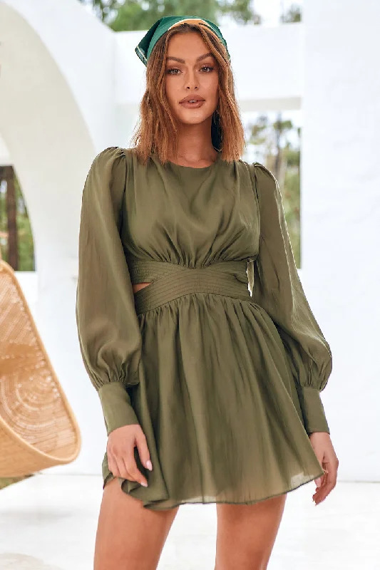 Wish From The Heart Dress Olive