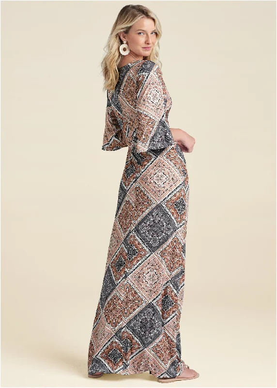 Paisley dreams maxi dress - Rust Multi