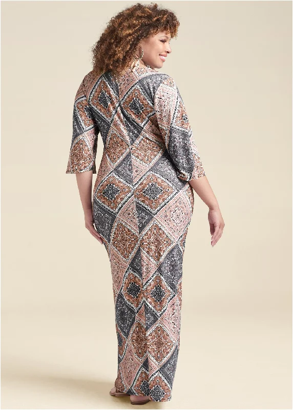 Paisley dreams maxi dress - Rust Multi