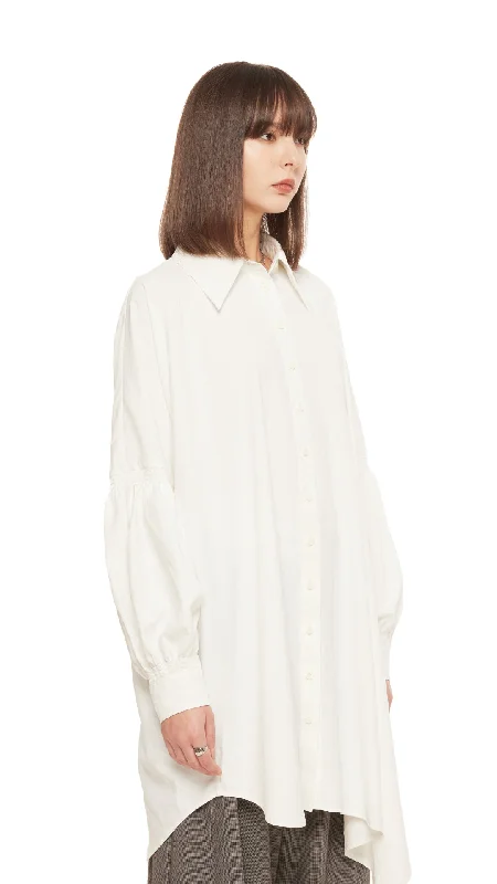 Lantern Sleeve Shirt Dress