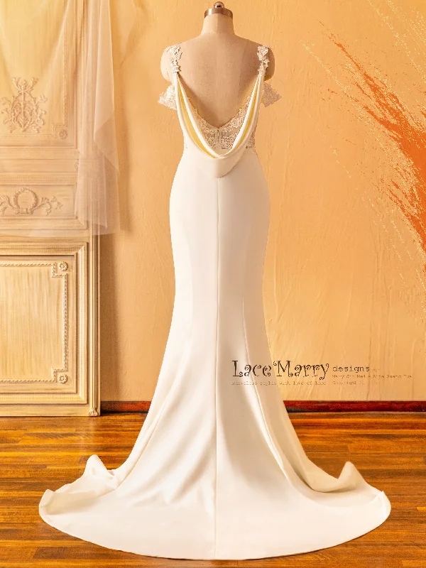 AQUENE / Romantic Dropped Back Wedding Dress