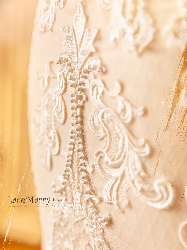 ARIA / Amazing Wedding Dress with Swirl Appliques