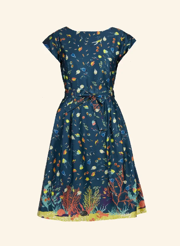 Beatrice Dress - Teal Under The Sea