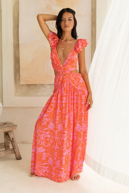 Blossoming Thoughts Maxi Dress Red