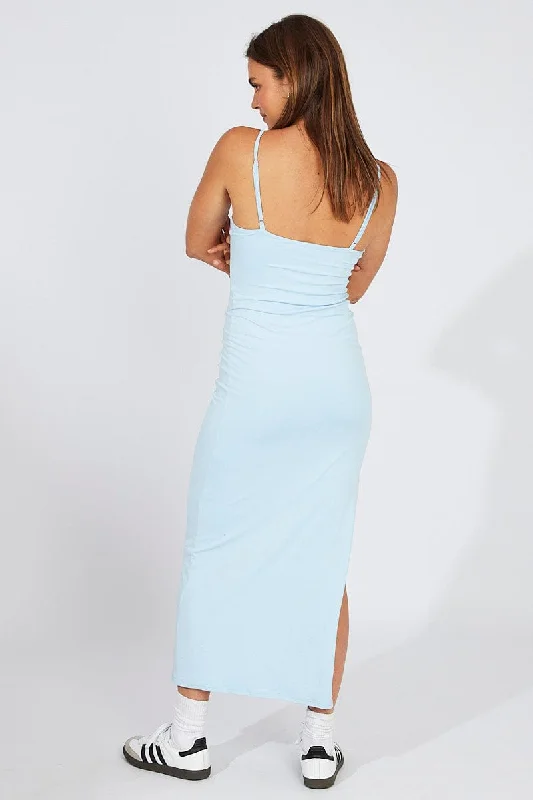 Blue Supersoft Slim Fit Maxi Dress