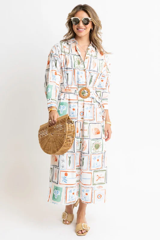 Capri Coast Shirt Dress With Belt