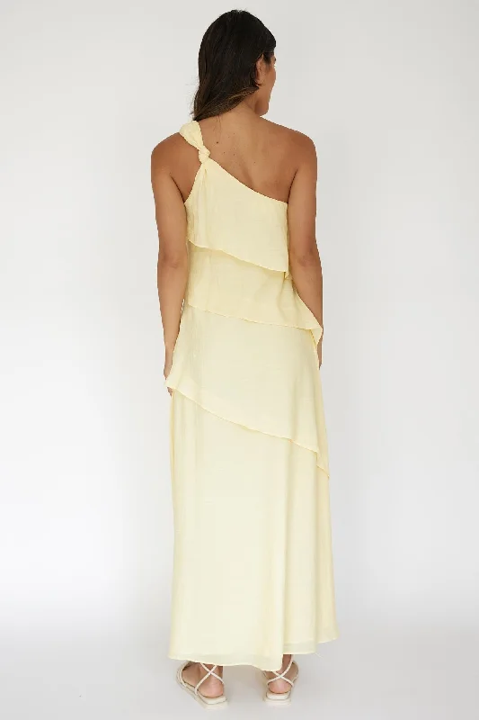 Delwyn One-Shoulder Maxi Dress Yellow