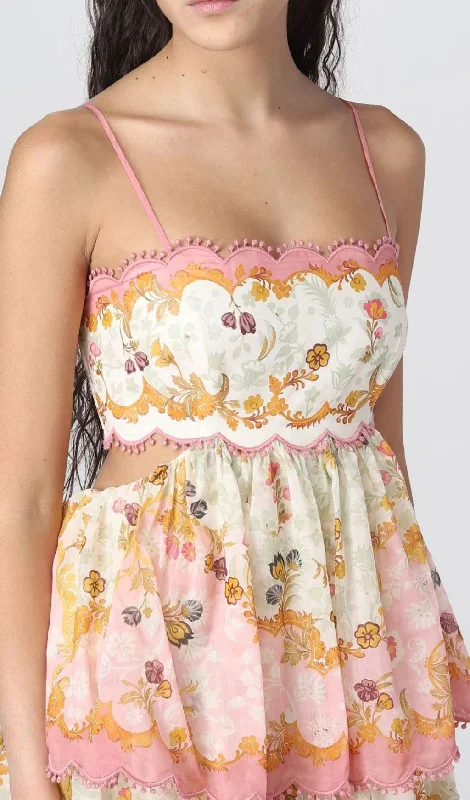 FRENCH FLORAL SUSPENDER MAXI DRESS