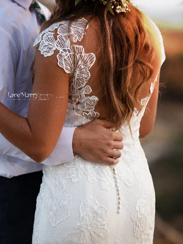 Gorgeous Wedding Dress with Amazing Sparkling Floral Appliques