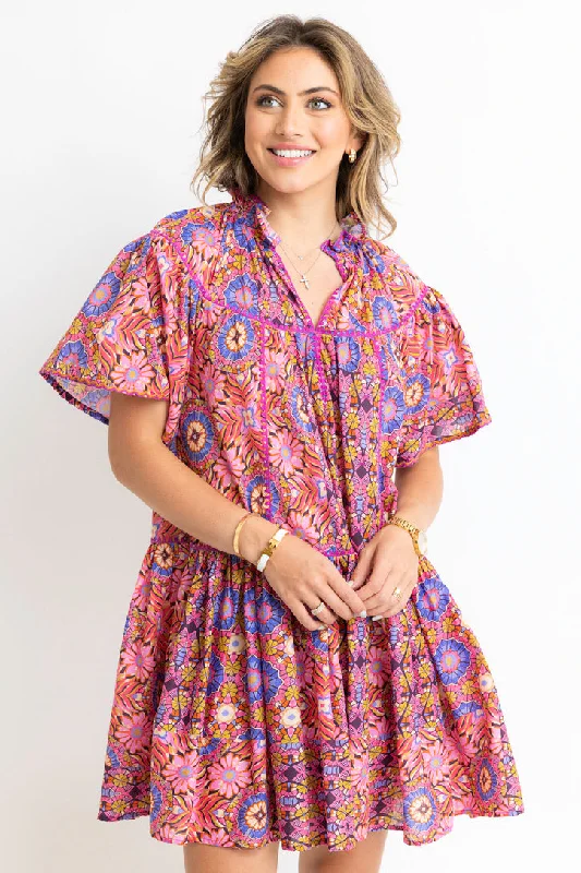 Kaleidoscope Vneck Tier Dress