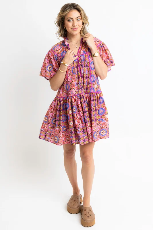 Kaleidoscope Vneck Tier Dress