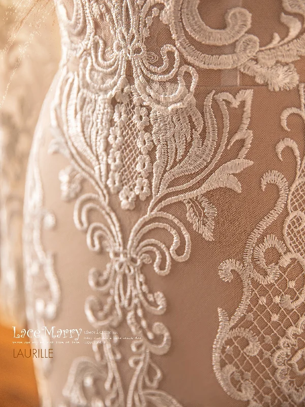 LAURILLE / Lace Wedding Dress with Long Sleeves