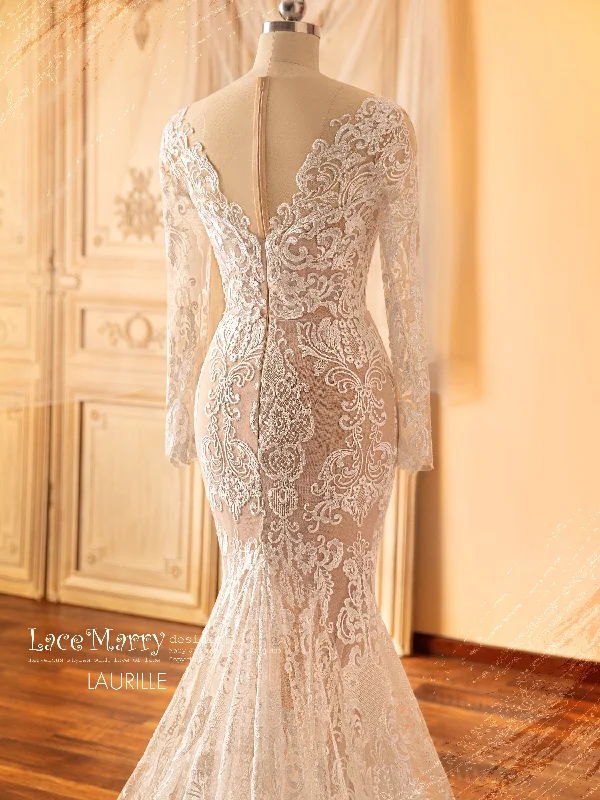 LAURILLE / Lace Wedding Dress with Long Sleeves