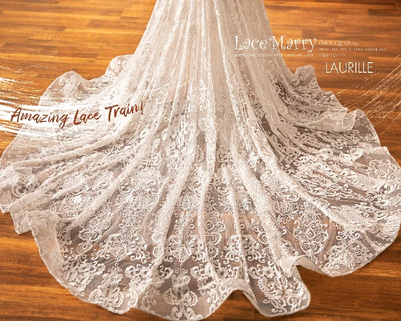 LAURILLE / Lace Wedding Dress with Long Sleeves