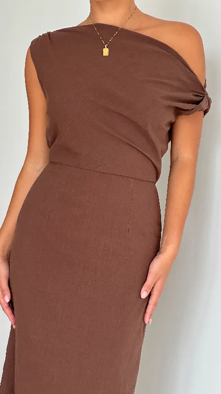 Luci Maxi Dress - Brown