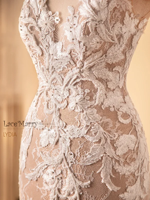 LYDIA / Magnificent Wedding Dress with Beaded Lace Design