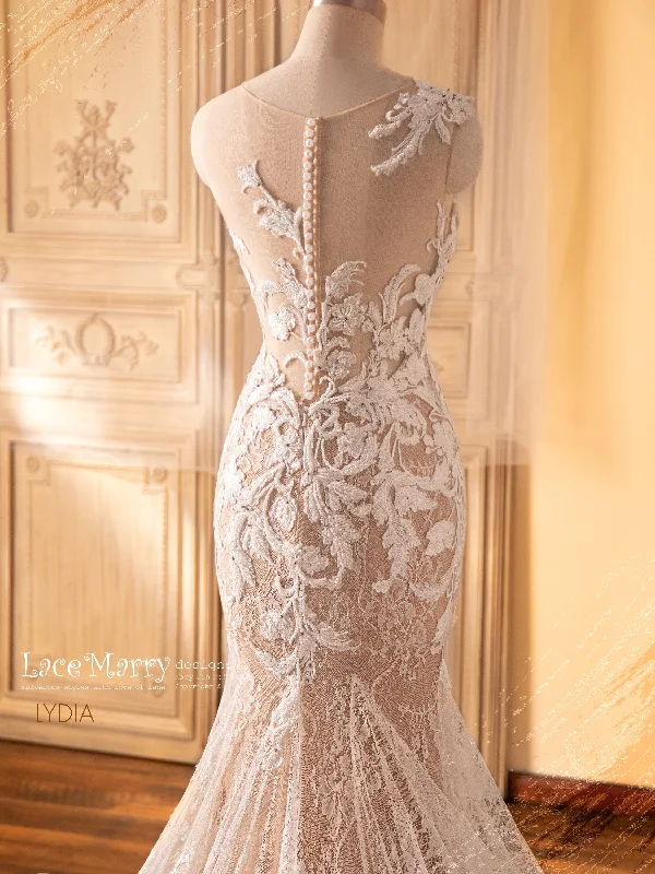 LYDIA / Magnificent Wedding Dress with Beaded Lace Design