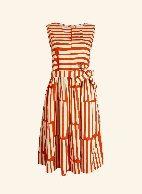 Mabel Dress - Red Box Stripe