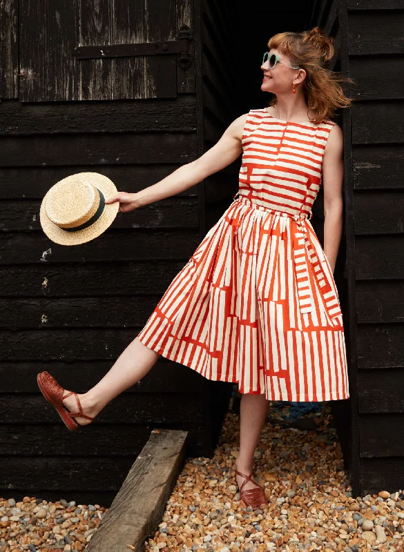 Mabel Dress - Red Box Stripe