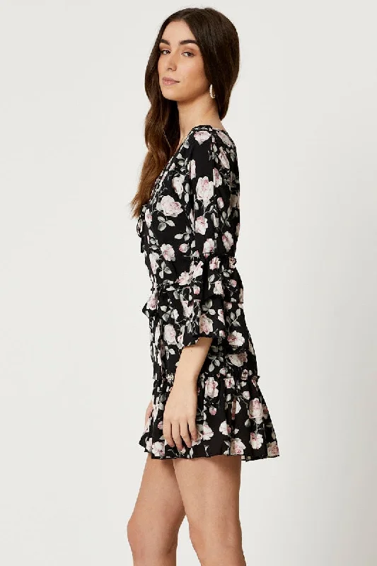 Print Ruffle Dress