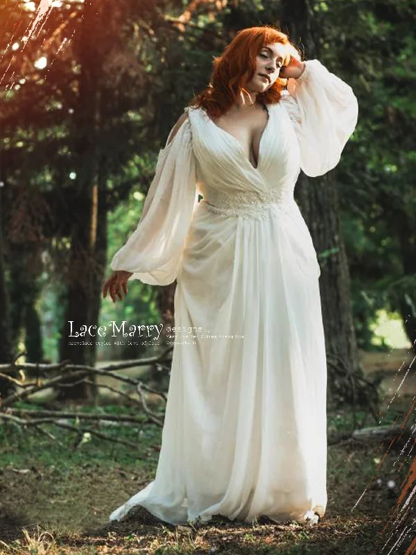 Puff Sleeve Boho Wedding Dress