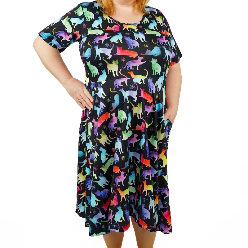 Rainbow Cats String Theory Twirl Dress