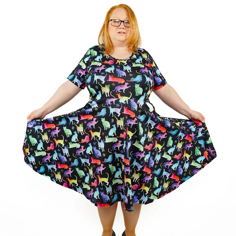 Rainbow Cats String Theory Twirl Dress