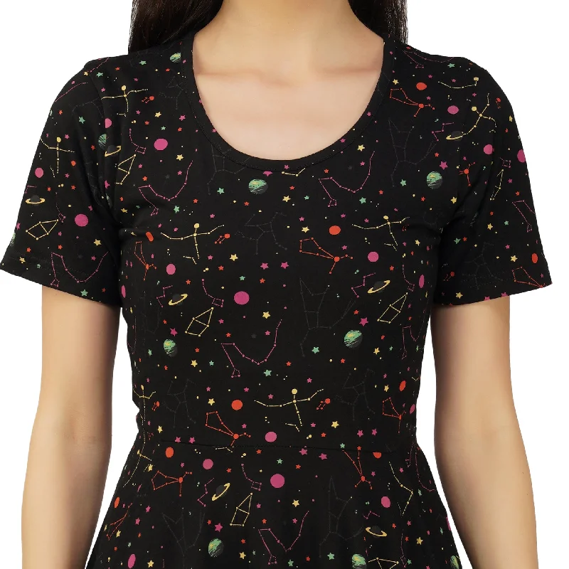 Rainbow Constellations Glow-in-the-Dark Twirl Dress