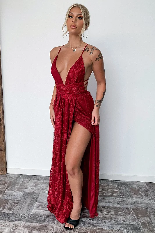 Scarlett Dress - Burgundy