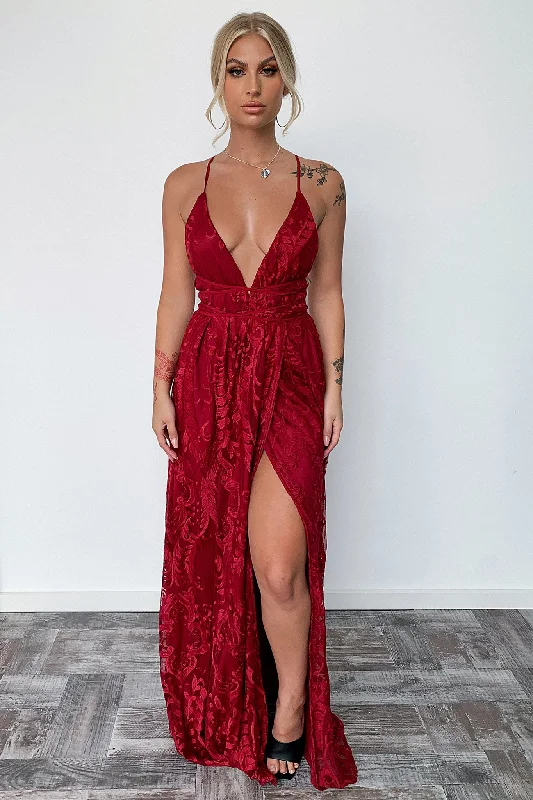 Scarlett Dress - Burgundy