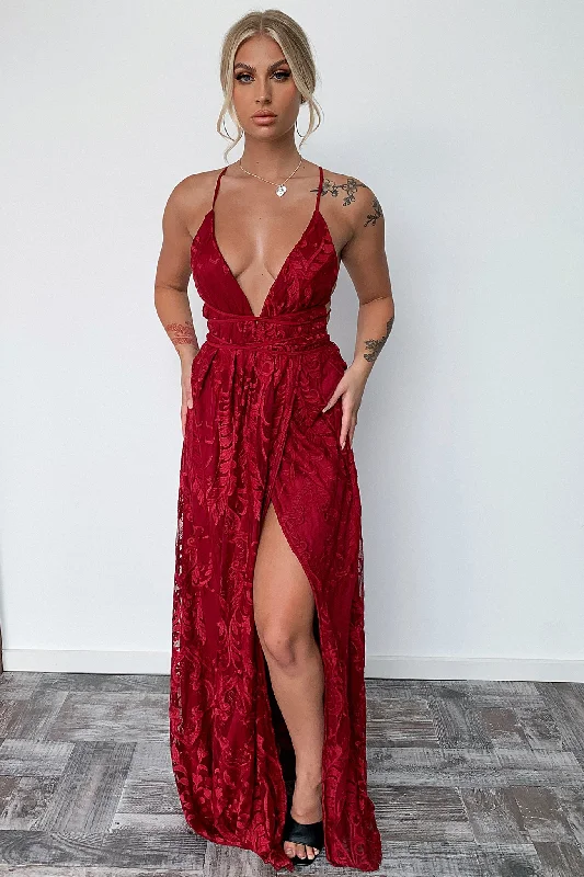 Scarlett Dress - Burgundy