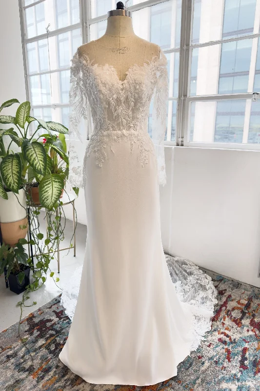 Trumpet-Mermaid Chapel Train Lace Wedding Dress CW2995