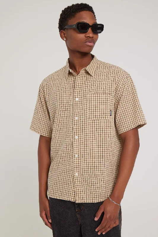 Neovision Limitless Check Oversize Shirt Tan Check