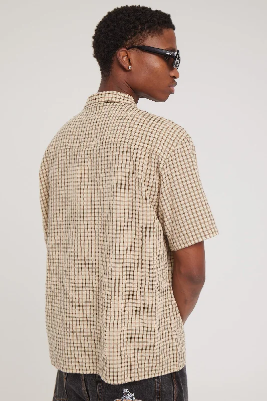 Neovision Limitless Check Oversize Shirt Tan Check